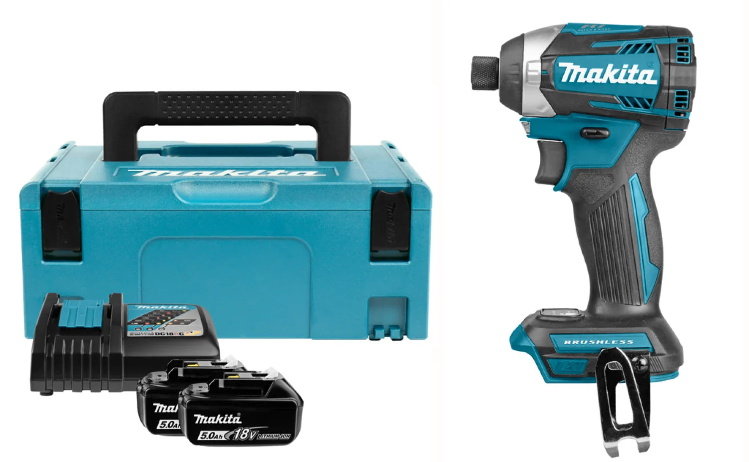 Makita  18V Li-ion accu slagmoersleutel set (2x 5,0 Ah accu) in box